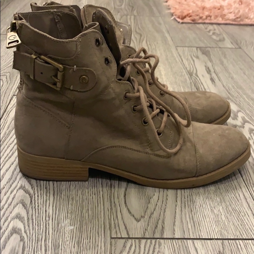 Grey Suede Ankle Booties